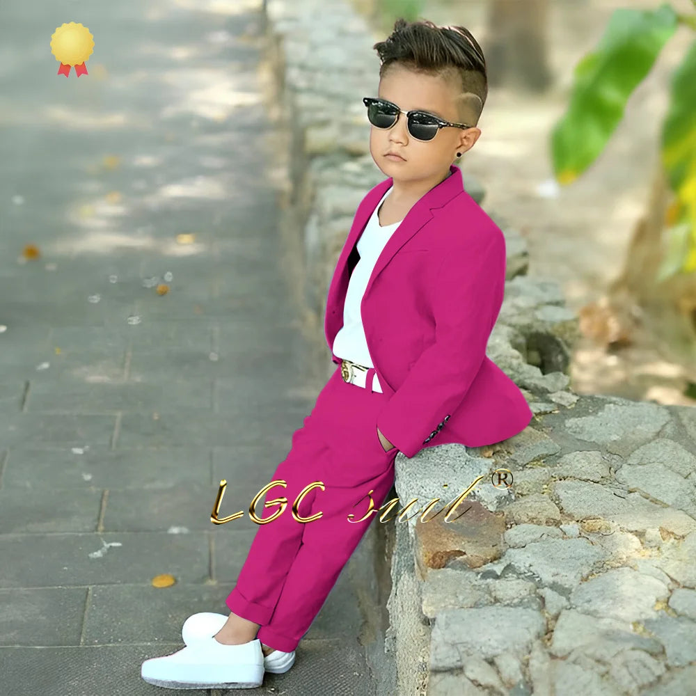 Baby Kids linen casual suit 2-piece set (jacket and trousers) 2~16 years