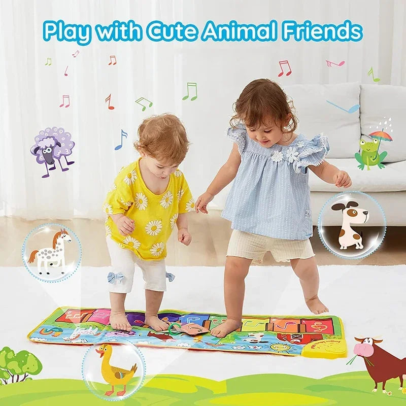 Kids 110x36cm Musical Piano Mat Dance Sports Mat Baby Early Education Toys Musical Keyboard Piano Play Mat Toys for Infant Gifts