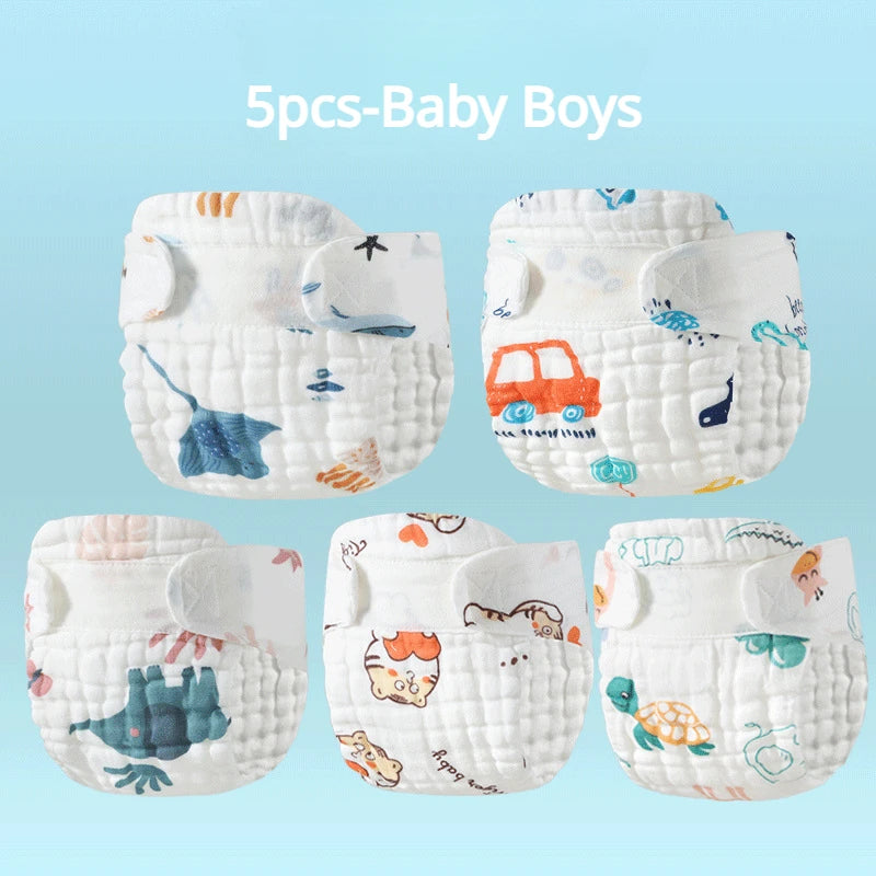 Baby Reusable Diapers Gauze Diapers Training Pants For Children Ecological Cloth Diaper Washable Toddler Kid Cotton Nappy