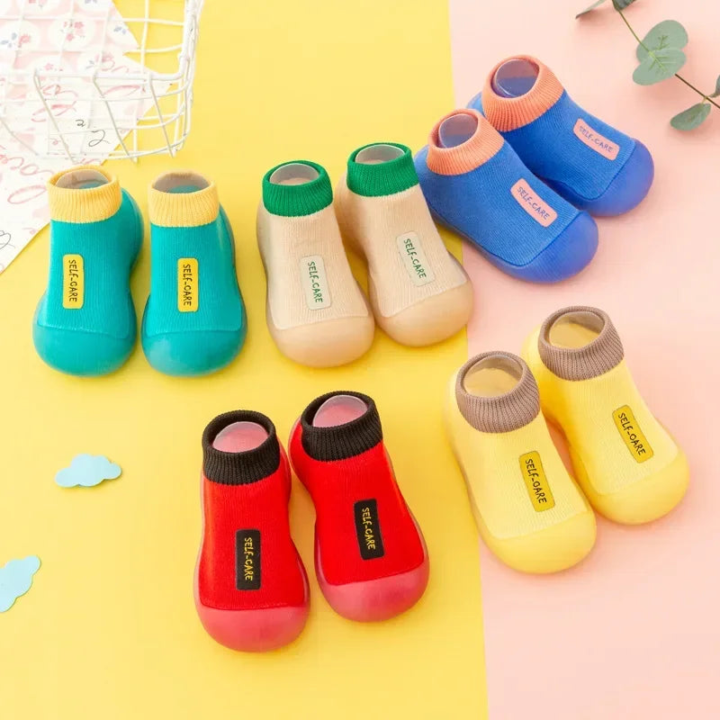 Baby walking shoes soft bottom non-slip solid color