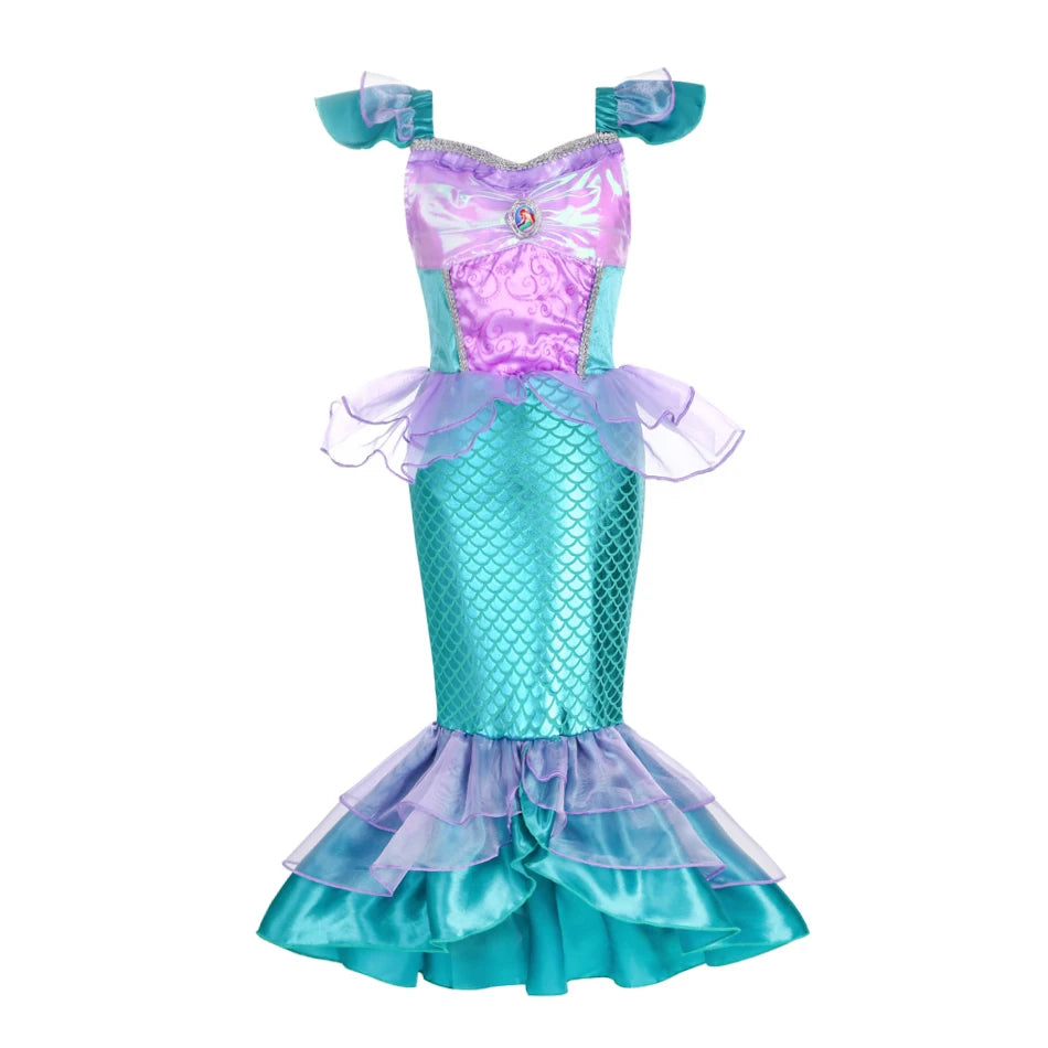 DISNEY Little Mermaid Ariel Charm Princess Dress Cosplay Costumes