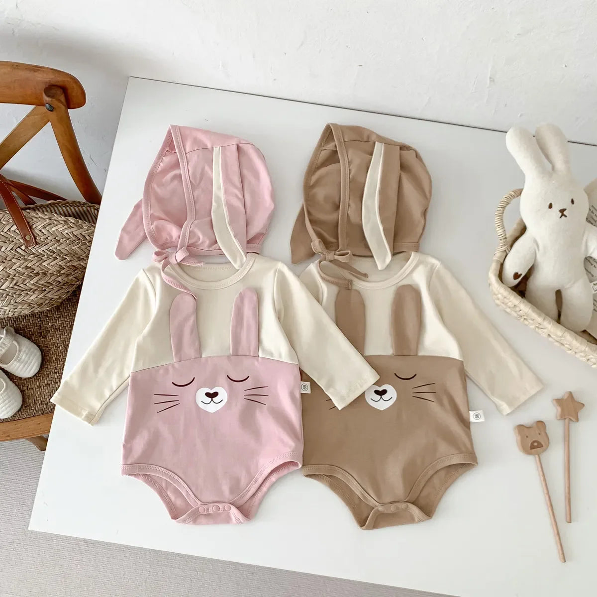 Newborn Clothes Baby Cute Bodysuit with Hat Summer Clothes
