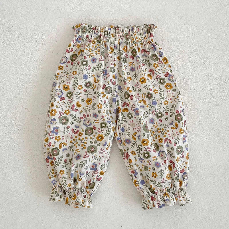 Toddler Baby Floral Suit Infant Short Sleeves Top+Bread Shorts 2pcs