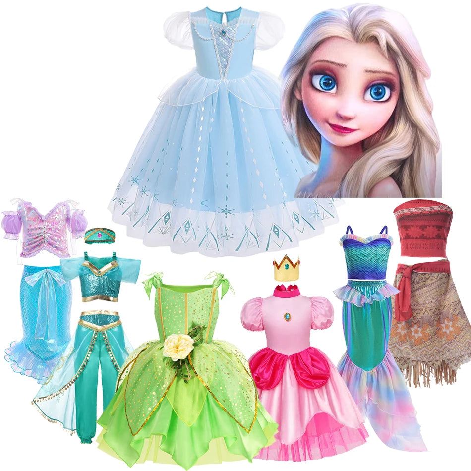 Frozen Elsa Anna Princess Cosplay Dress Baby Costume