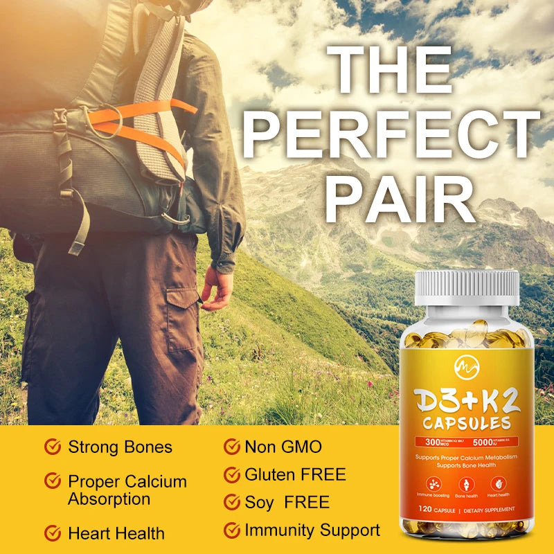 Vitamin D3 with K2 Complex Supplement Health Care