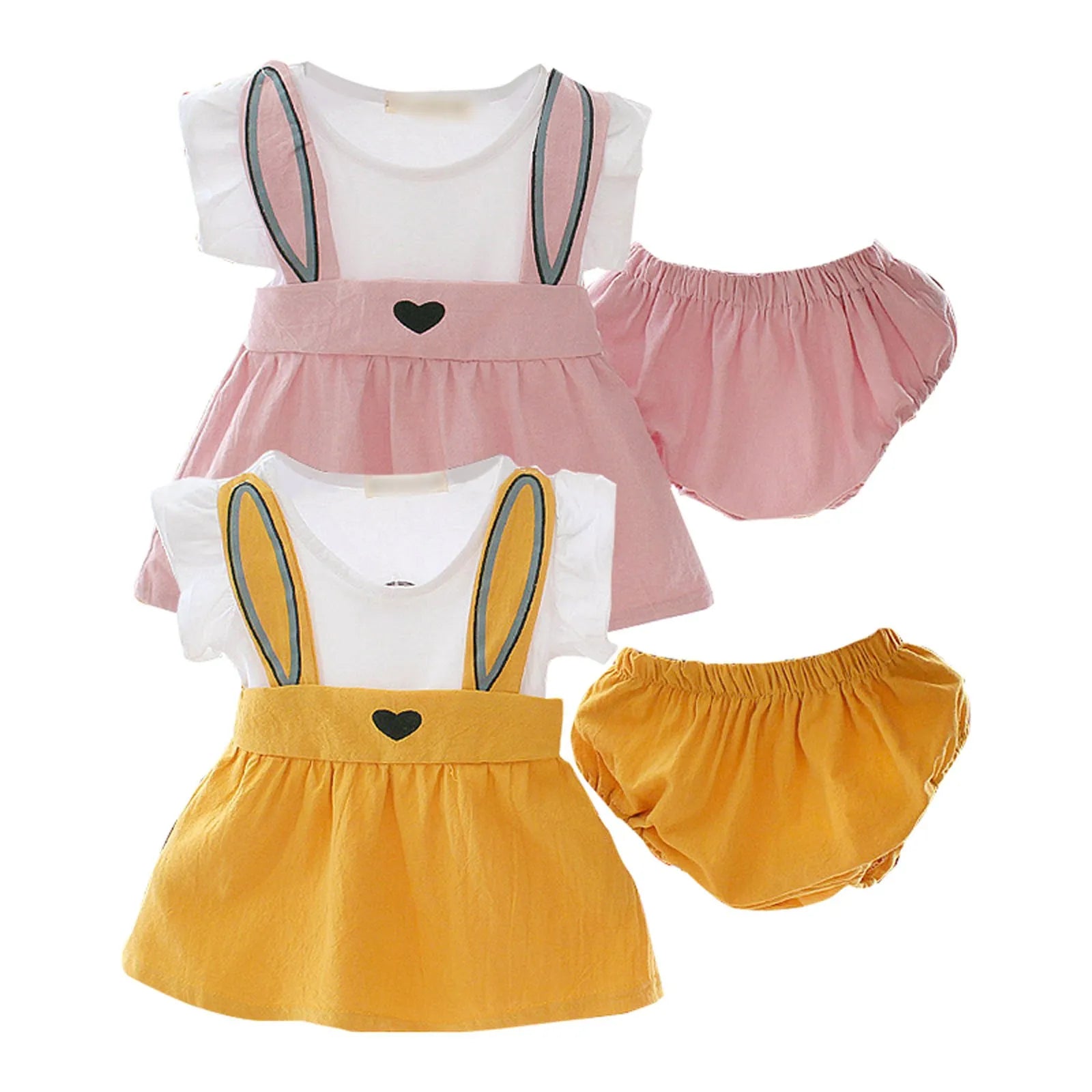 Newborn Infant Baby Girls Cute Bunny Dress Set