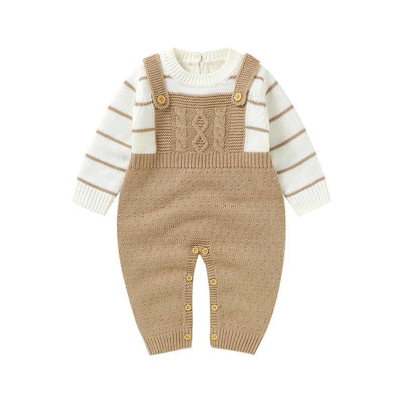 Baby Rompers Autumn Camel Long Sleeve Newborn Boys Girls Knitted Sweaters Jumpsuits Winter Toddler Infant Outfits One Piece Wear