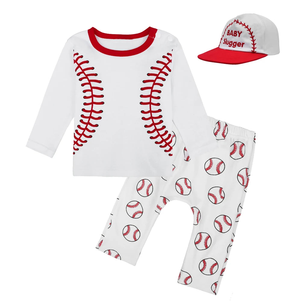 Baby Boy Clothes Set Infant Pilot Carnival Top+Pants+Hat Costume 3PCS