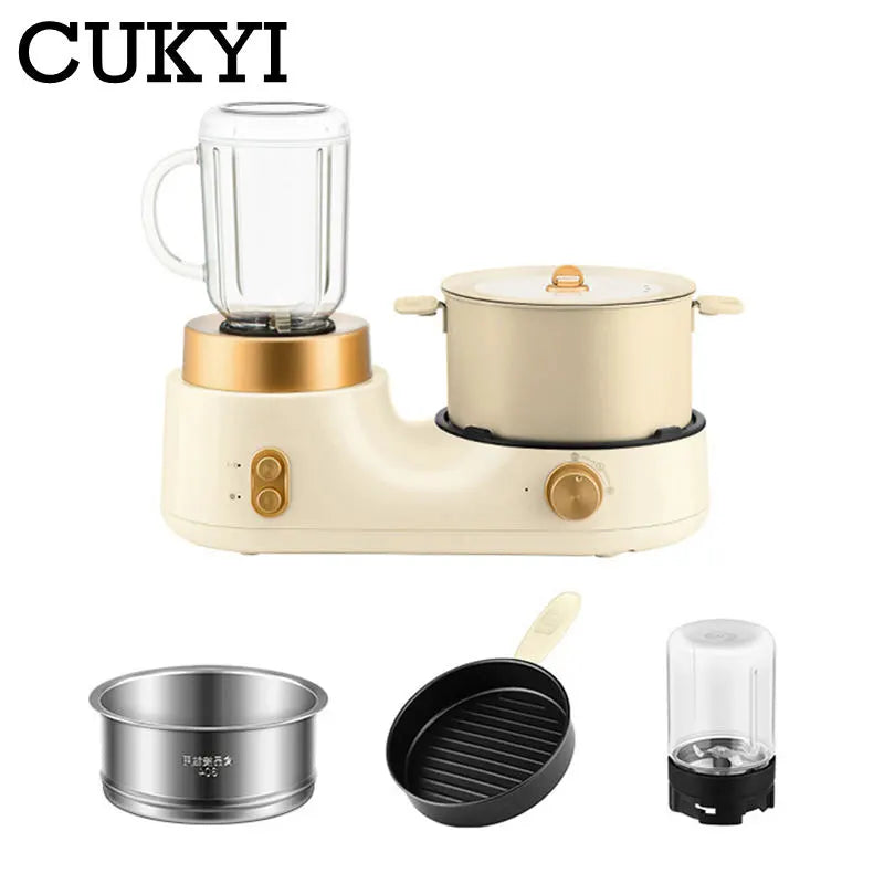 Multifunction Breakfast Maker Baby Food Supplement Machine Washable Juicer Non-stick Frying pan Stainless steel Steamer Boiler