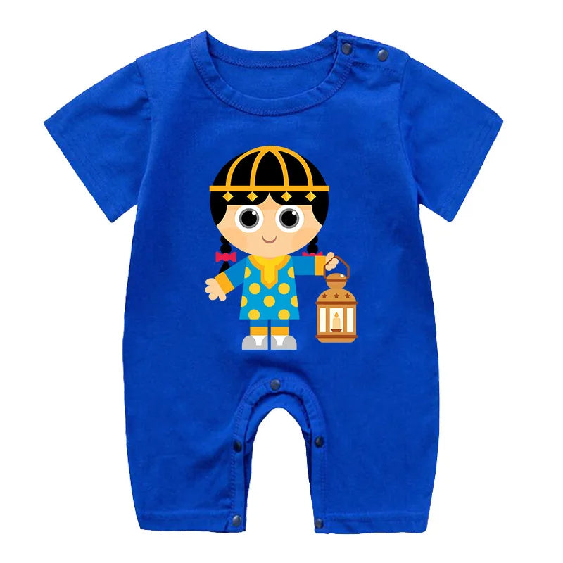 Ramadan Baby Outfit Infant Eid Bodysuit Eid New Born Clothes Newborn Ramadan Bodysuits Boys Short Sleeve Jumpersuit Girls Romper
