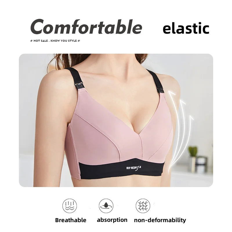 Thin Cotton Nursing Bra Wirefree Breastfeeding Bras for Pregnant Women Breast Underwear Mother Clothes Front Closer Bras Baby