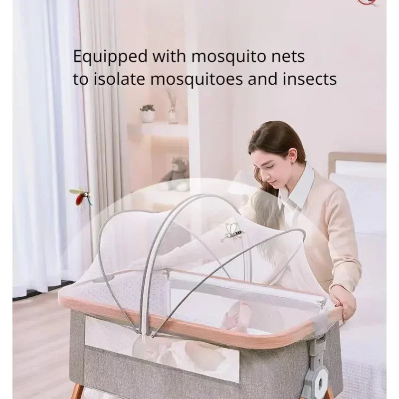 Portable Bed Guard Baby Bedside Crib Aluminum Alloy Folding Bed Portable Cradle for Baby Bed Mobile Baby Things Cribs