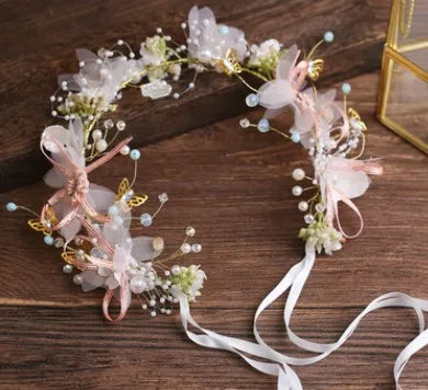 Baby Girls Princess Pink  Flower Headdress