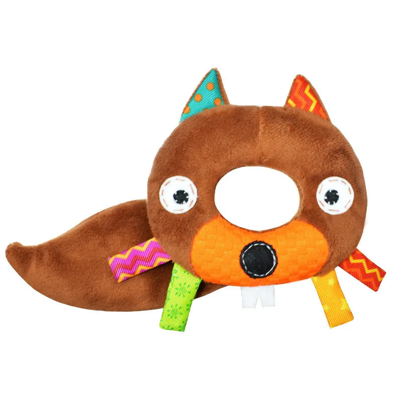 cute Baby Crib Stroller Toy Rabbit Bunny Bear Soft Plush infant Doll Mobile Bed Pram kid Animal Hanging Ring Ring Color Random