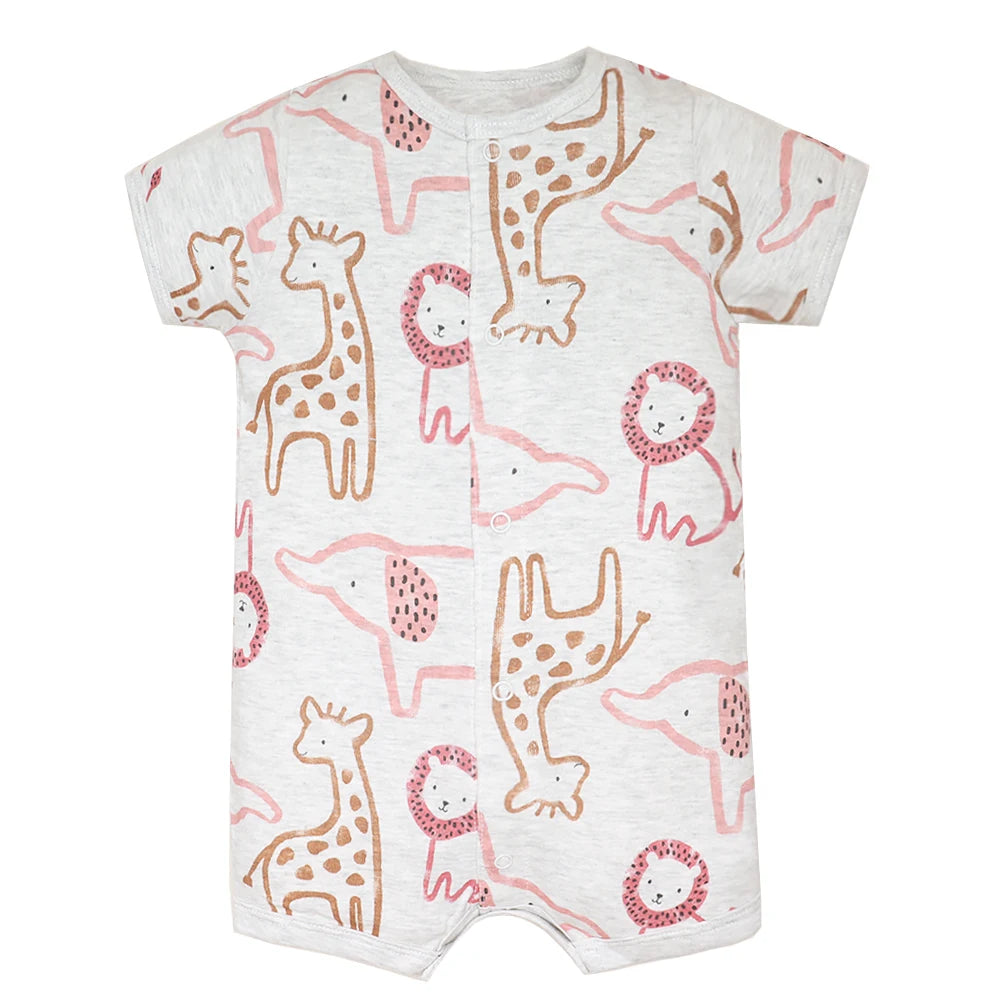 Summer 100% Cotton Newborn Infant Bodysuits 6-24