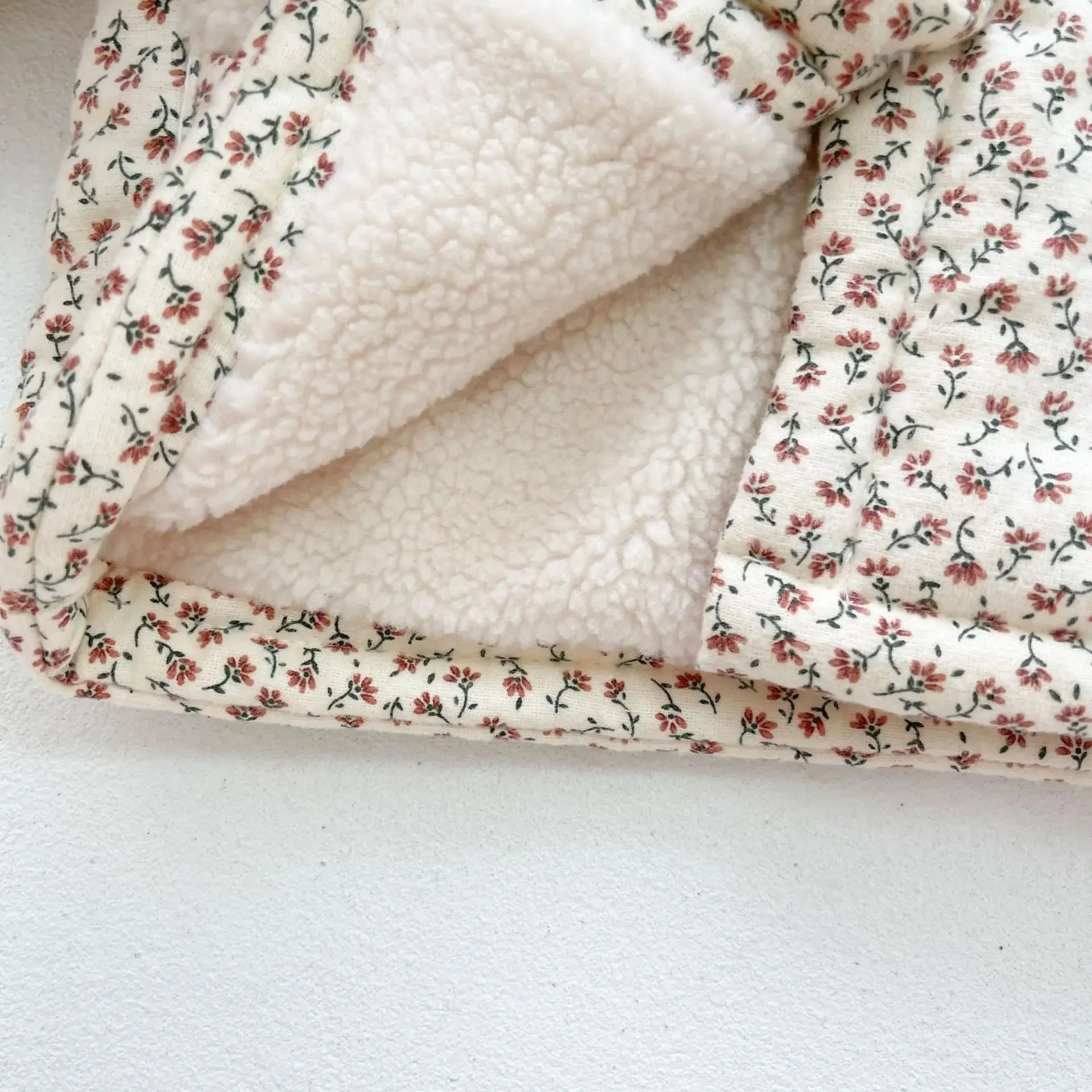 Baby Girl Winter Jacket Thick Lamb Lace Collar Cotton 0-3y