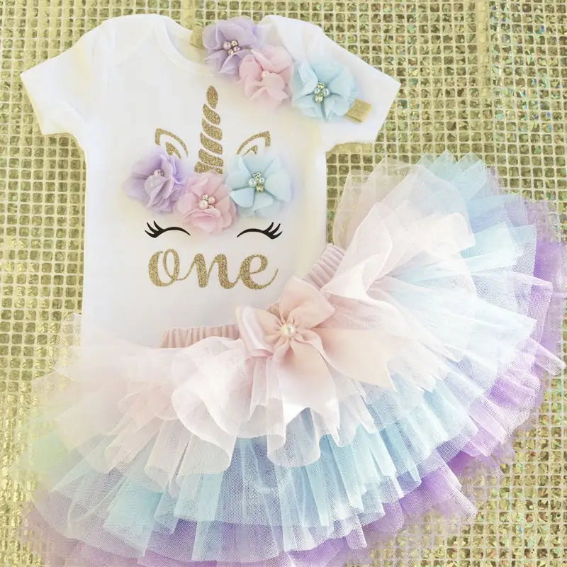 Baby Girls One Year Old Birthday Party Baptism Dress Toddler Newborn 1st Christening Gown Outfits Infant Clothing Sets Christmas