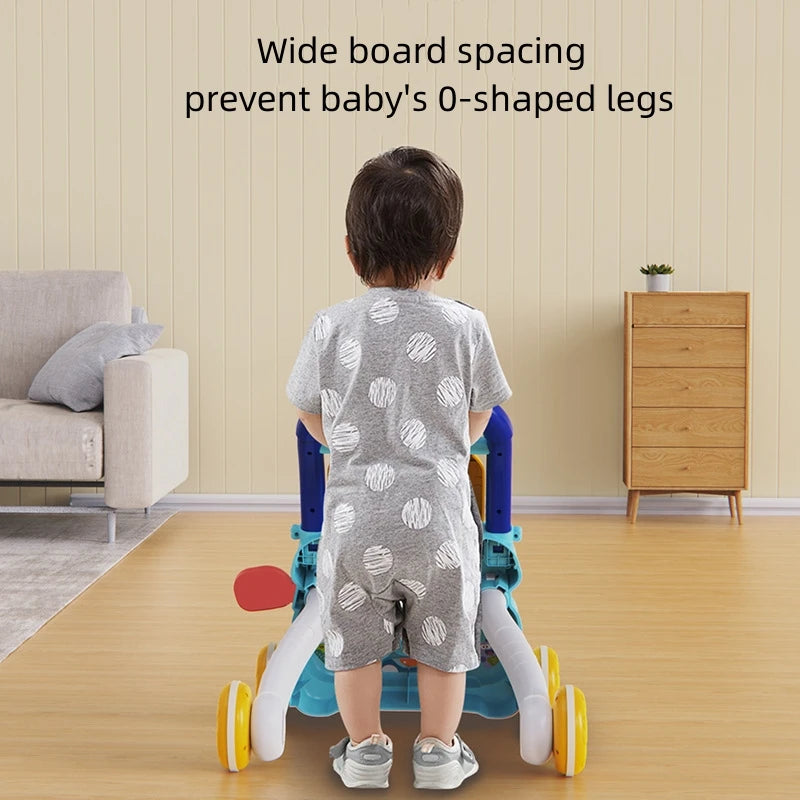 Baby Drag Walker with Wheel Kawaii Elephant Musical Toy Push Walking for Toddler Multifunction Activities Baby 1-3 Years Old