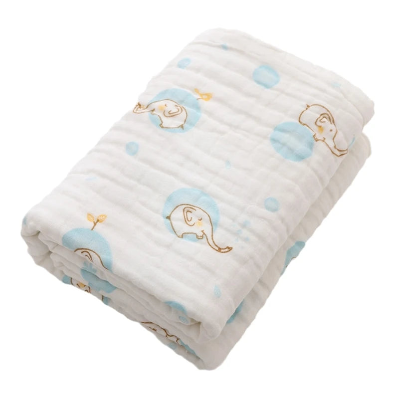 Baby Muslin Bath Towel Gauze-Cotton Wrapping Blanket Breathable Shower Towel Crib Bedding Nursing Cover Newborns Shower Gift