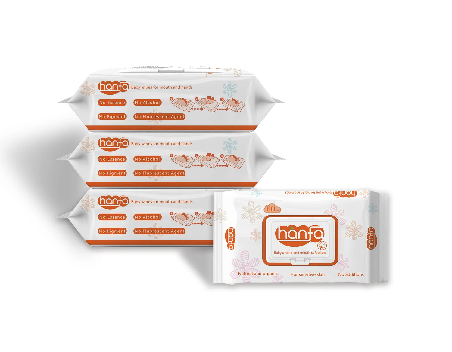 Baby Wipes, Water Based Baby Diaper Wipes, Biodegradable White Hypoallergenic and Unscented, 80 Count