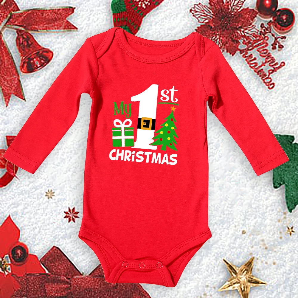 My First Christmas New Born Baby Bodysuits