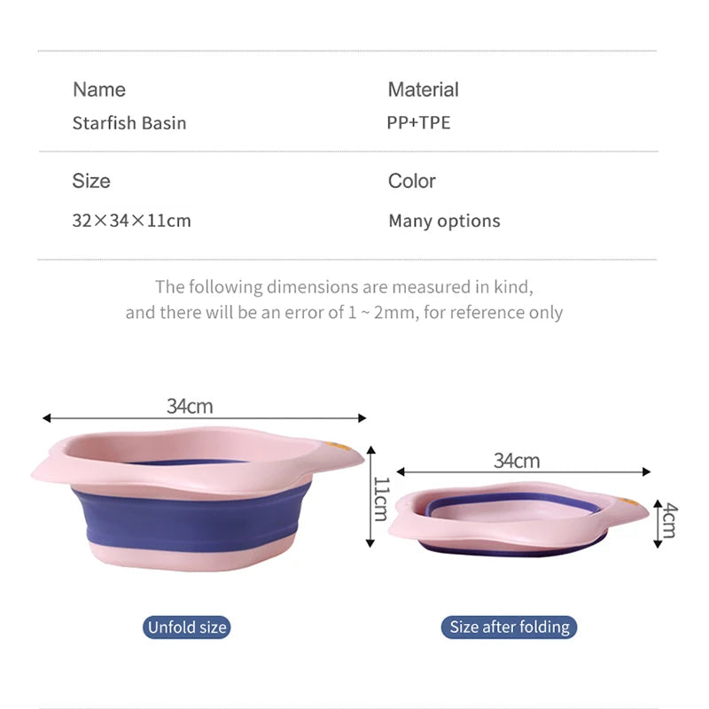 Foldable Baby Bath Tub Washbasin Thickened