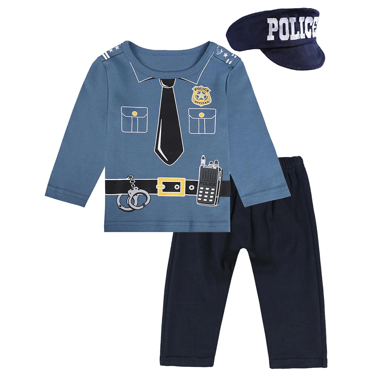 Baby Boy Clothes Set Infant Pilot Carnival Top+Pants+Hat Costume 3PCS