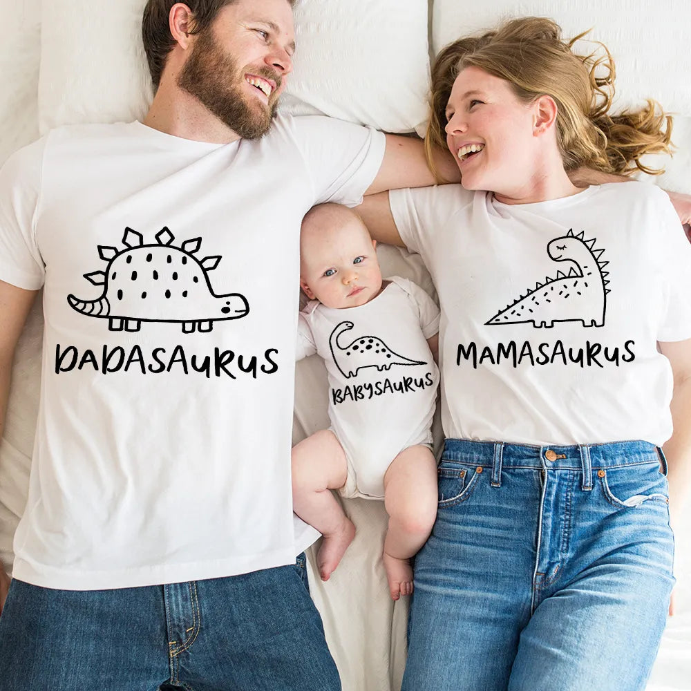 Dinosaur Family Shirts Baby Bodysuits