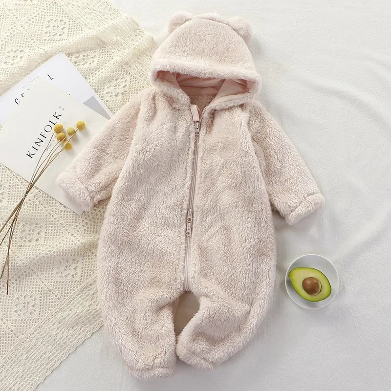 Baby Girl Romper New Born Boys Overall Thickened Warm Bear Rabbit Cotton Newborn Baby Clothes Baby Autumn Winter Romper Bodysuit