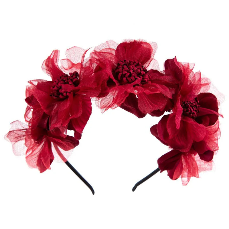 Baby Headband Crown Flower Wreath Hairband Princess Hair Hoop