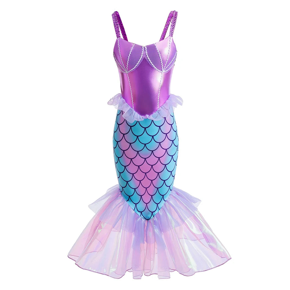DISNEY Little Mermaid Ariel Charm Princess Dress Cosplay Costumes