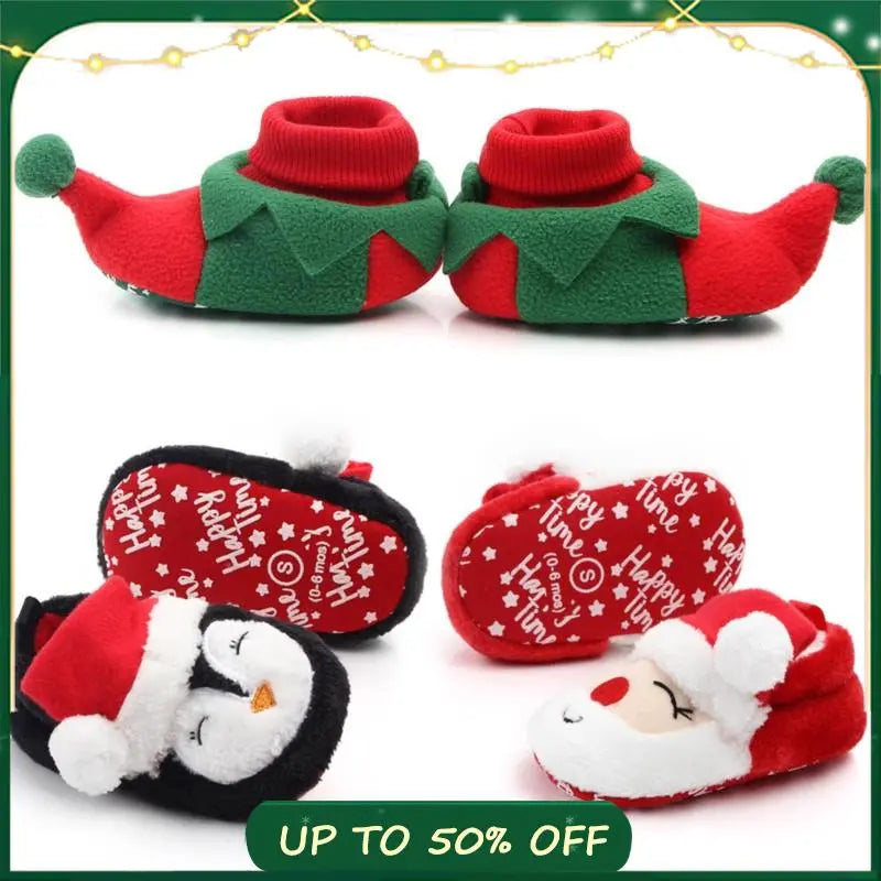 Baby Shoes Girls Winter Ankle Boots Christmas Party Loafer Newborn Gift Warm Snow Booty Toddler Walker Baby Boy Slipper Moccasin