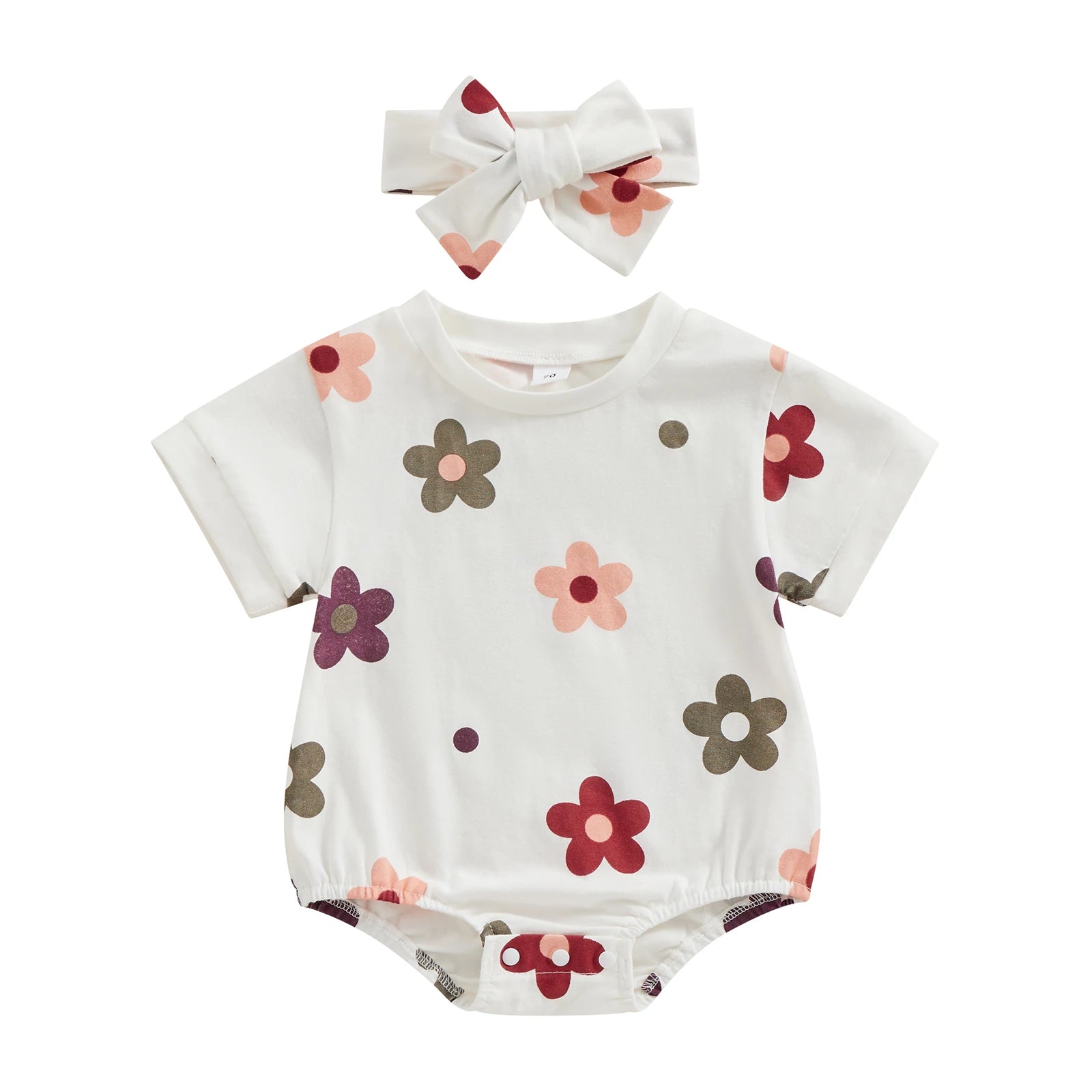 Lovely Summer Newborn Baby Cotton Flower Print  Bodysuits