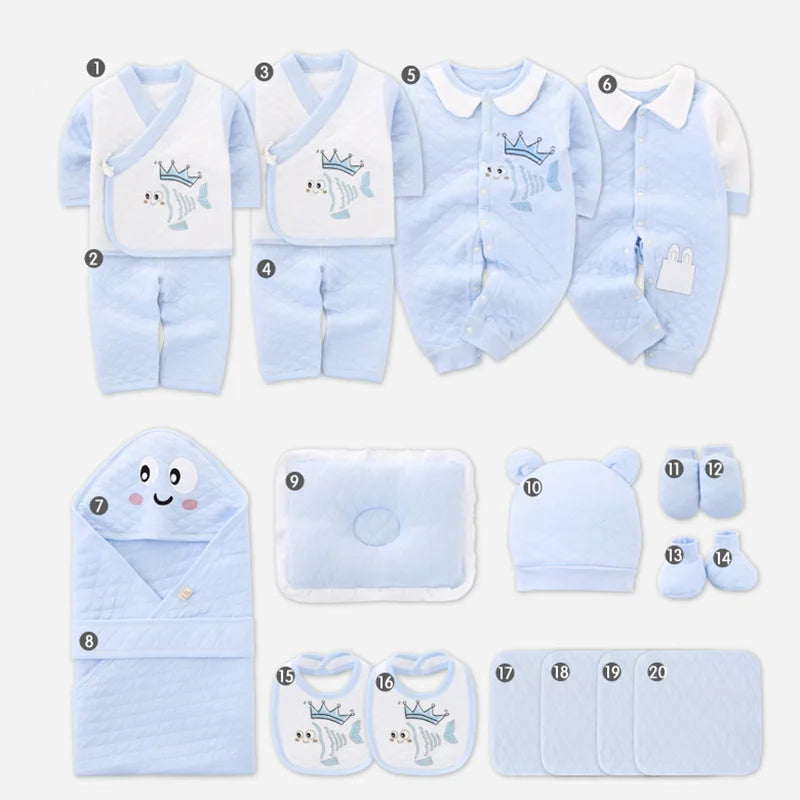 Newborn Baby Gift Clothing  Set 100% Cotton Cartoon Print Autumn Winter Infant Clothes Toddler Underwear Suits High Quality
