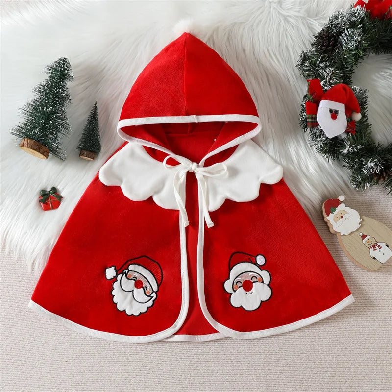 Christmas Baby Boys Girls Cape Autumn Festival Party Clothing Baby Windbreak Mantle Elk Design Lovely Hooded Cloak