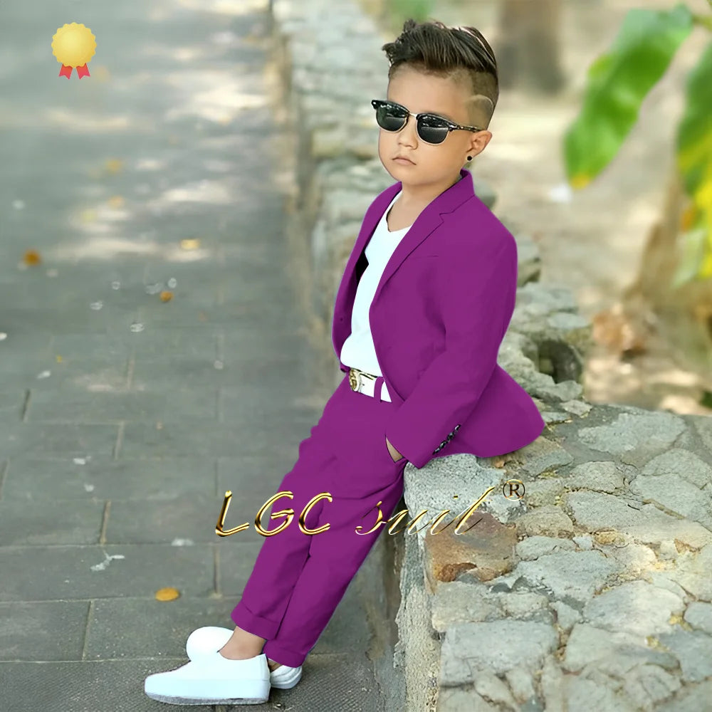 Baby Kids linen casual suit 2-piece set (jacket and trousers) 2~16 years