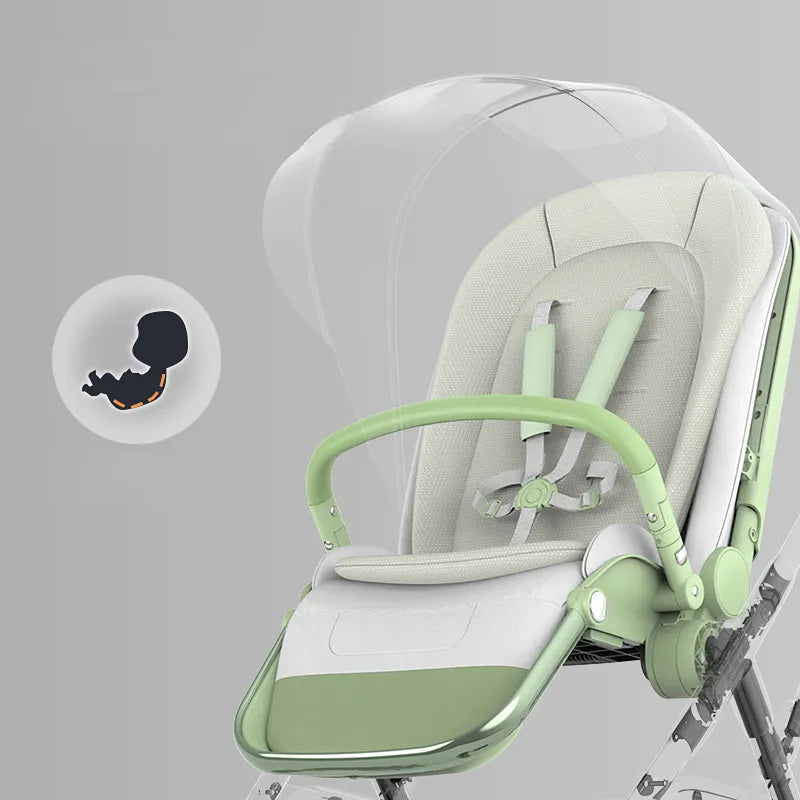 Portable Baby Strollers Baby Travel Folding Infant Trolley Pram shock High view Can sit or lie down Baby Carriage light stroller