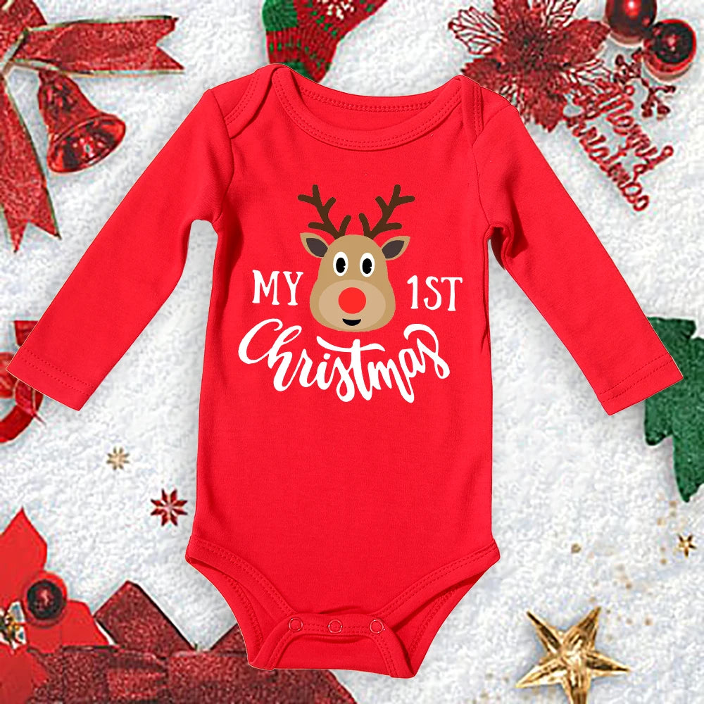 My First Christmas New Born Baby Bodysuits