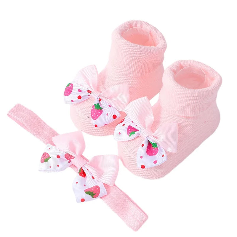Baby Girl Headbands Socks 2Pcs/Set Sweet Cute Bow