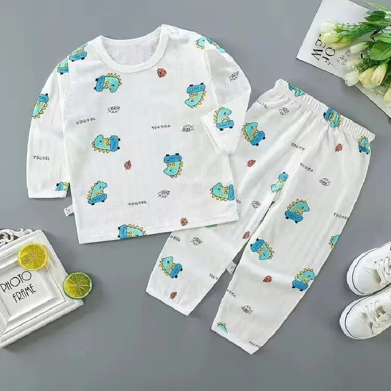 Pure Cotton Sets For Girls Baby Summer Sleepwear