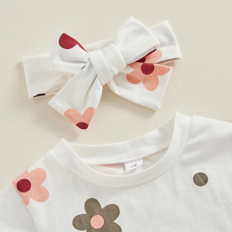 Lovely Summer Newborn Baby Cotton Flower Print  Bodysuits