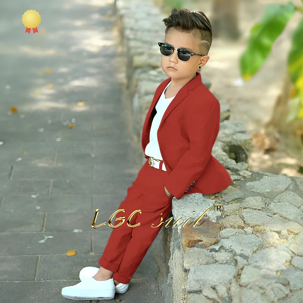 Baby Kids linen casual suit 2-piece set (jacket and trousers) 2~16 years