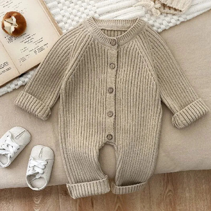 Baby Clothes Romper for Girls Boys 2024 New Winter Newborn Infant Knit Thick Long Sleeve Jumpsuits One-pieces Korea Style
