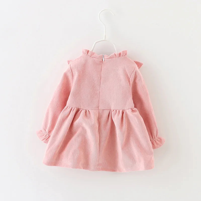 Korean Autumn Long Sleeve Baby Dress Cotton New Infant Dress Kids Party Dresses for Baby Girls Dresses Newborn Clothes 0-3 Years