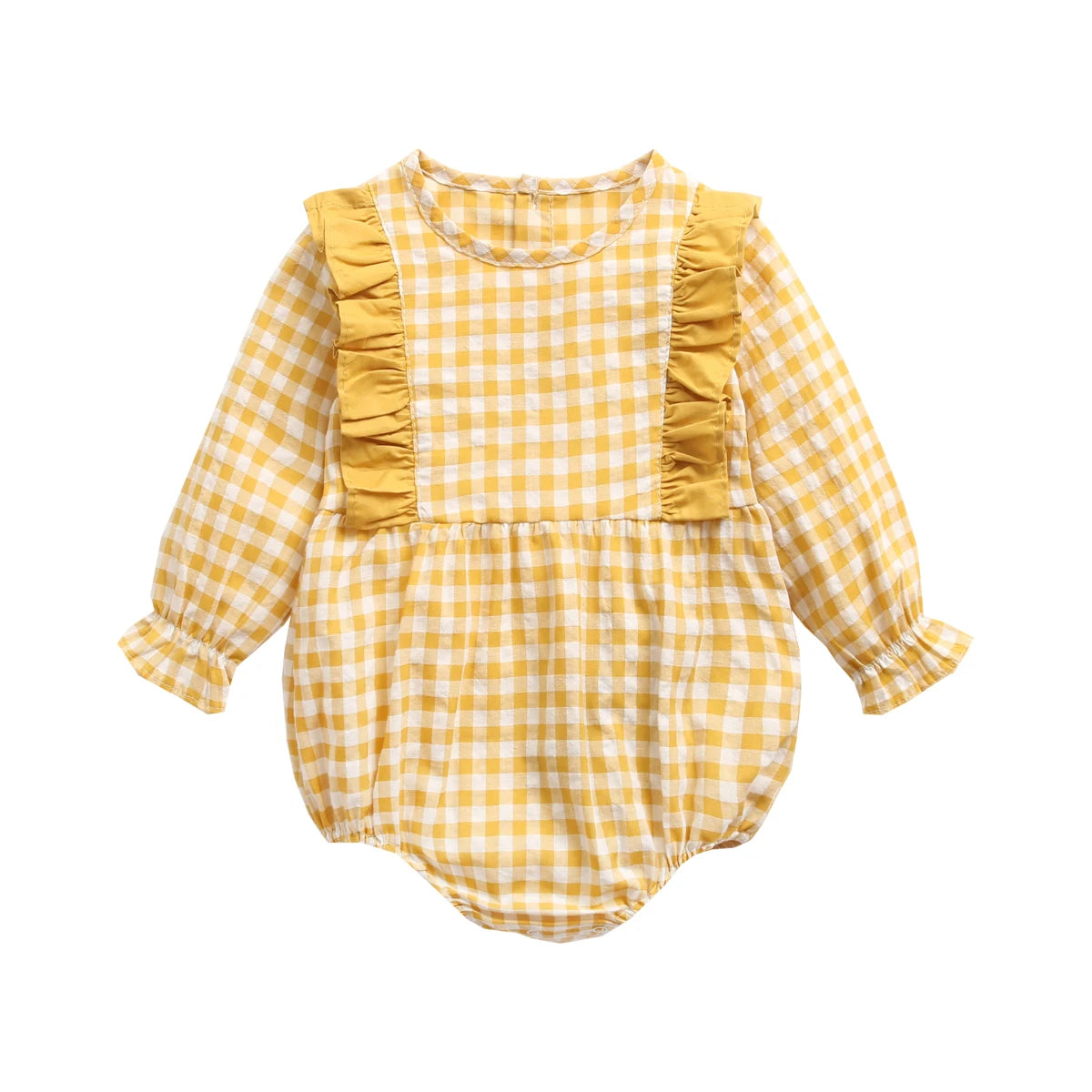 Cute Newborn Baby Girl Bodysuits Cotton Flowers Plaid