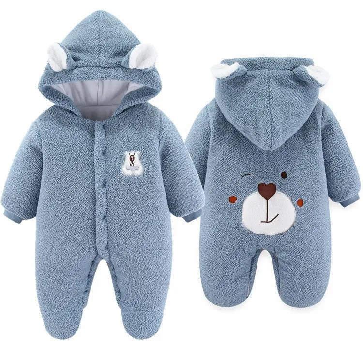 Winter Warm Baby Rompers High Quality Cute Overalls Bodysuit Jumpsuit Newborn Girl Boy Fleece Cotton Thick Kids Infant Clothes