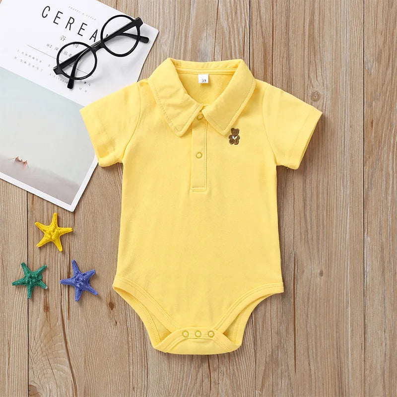 Newborn Baby Boys Clothes Summer Cotton Polo Shirt 0-12 Months
