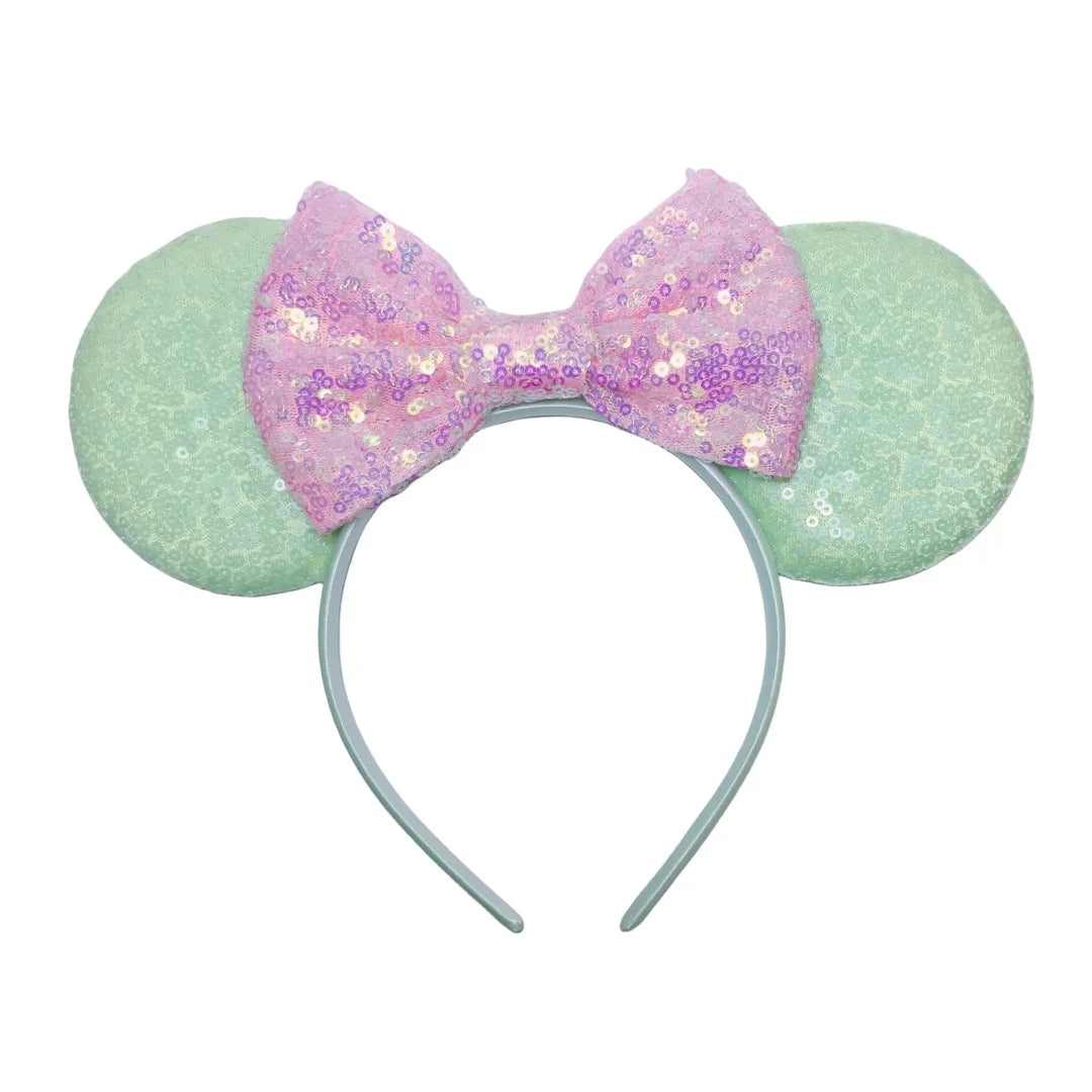 Classic Mouse Ears Headband Glitter Bow Party Accessories