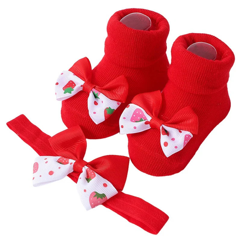 Baby Girl Headbands Socks 2Pcs/Set Sweet Cute Bow