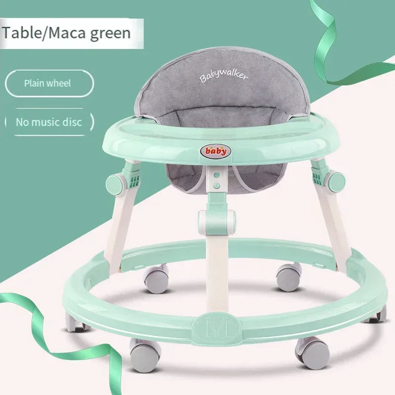 Baby Walker Anti-O-leg Multi-functional Anti-rollover Folding Trolley Boys Girls Can Sit Push 6-18 Months Baby To Learn To Drive